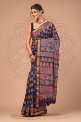 ROYAL PURPLE MAHESHWARI SILK COTTON SAREE – A TAPESTRY OF TRADITION