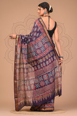 ROYAL PURPLE MAHESHWARI SILK COTTON SAREE – A TAPESTRY OF TRADITION