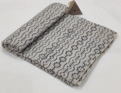 HAND BLOCK PRINTED COTTON FABRIC – BLACK & GREY