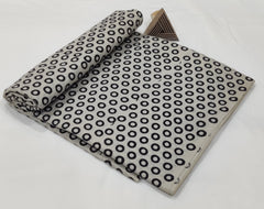 HAND BLOCK PRINTED COTTON FABRIC – BLACK & GREY