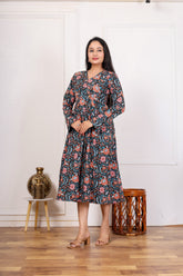 ELEGANT FLORAL PRINTED MIDI DRESS