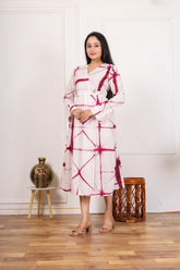 MAROON TIE-DYE MIDI DRESS