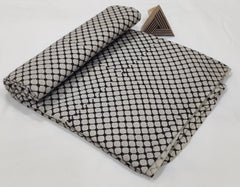 HAND BLOCK PRINTED COTTON FABRIC – BLACK & GREY