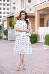 Women's Chic Geometric Print Top & Skirt Set