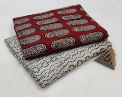 TRADITIONAL BAGRU HAND PRINTED COTTON DRESS MATERIAL