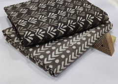 HANDCRAFTED DABU BLOCK PRINT COTTON FABRIC - ELEGANT BROWN TONES