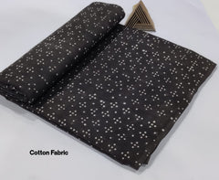 ELEGANT HANDCRAFTED COTTON FABRIC – BLACK WITH MINIMAL WHITE DOT PRINT