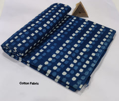 INDIGO BLUE HAND BLOCK COTTON FABRIC MODERN POLKA WITH AN ARTISAN TWIST