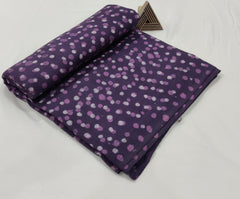 PLUM PURPLE HAND BLOCK COTTON FABRIC PLAYFUL PINK DOTTY SPLASH
