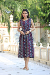 Bold Chevron Print Fit and Flare Dress