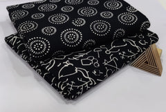 HANDCRAFTED BLACK & WHITE COTTON FABRIC (2 PIS SET)
