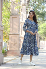 STYLISH GEOMETRIC PRINT TIERED DRESS