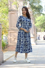 STYLISH GEOMETRIC PRINT TIERED DRESS