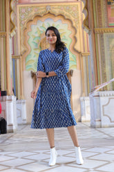 STYLISH GEOMETRIC PRINT TIERED DRESS