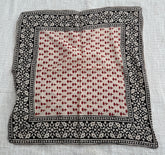 Hand-Block Printed Cotton Bandana – Rust Red & Black Botanical Print