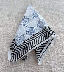 Hand-Block Printed pigment Cotton Bandana