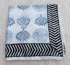 Hand-Block Printed pigment Cotton Bandana