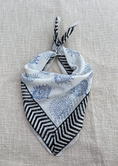 Hand-Block Printed pigment Cotton Bandana