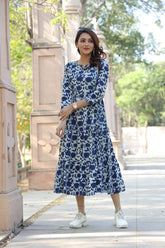 STYLISH GEOMETRIC PRINT TIERED DRESS