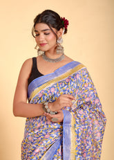 ELEGANT HANDCRAFTED MAHESHWARI SILK COTTON SAREE – PASTEL BLOOM