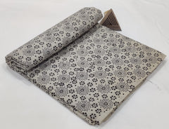 PREMIUM HAND BLOCK PRINTED COTTON FABRIC - GEOMETRIC FLORAL DESIGN