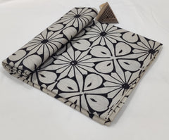 HAND BLOCK PRINTED COTTON FABRIC – BLACK & GREY