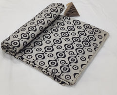 HAND BLOCK PRINTED COTTON FABRIC – BLACK & GREY