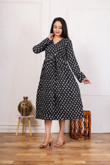 ELEGANT BLACK FLORAL MAXI DRESS