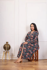 ELEGANT FLORAL PRINTED MIDI DRESS