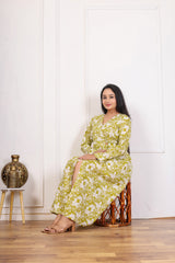 FRESH LIME FLORAL MIDI DRESS