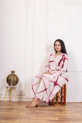 MAROON TIE-DYE MIDI DRESS