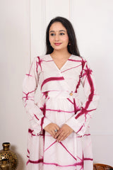 MAROON TIE-DYE MIDI DRESS