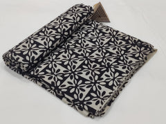 HAND BLOCK PRINTED COTTON FABRIC – BLACK & GREY