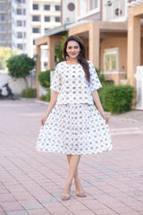 Women's Chic Geometric Print Top & Skirt Set