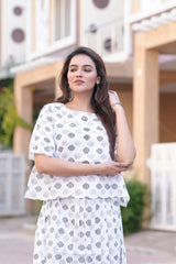 Women's Chic Geometric Print Top & Skirt Set