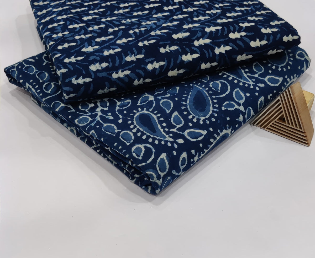 COTTON DRESS MATERIAL – INDIGO ELEGANCE