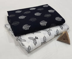 BLACK & WHITE HAND BLOCK COTTON DRESS MATERIAL