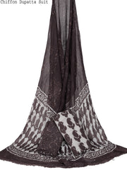 COTTON SUIT SET WITH HAND BLOCK PRINT & CHIFFON DUPATTA(3-PIECE SET)