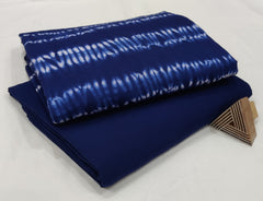 LASSIC NAVY BLUE COTTON FABRIC SET – SOLID + HORIZONTAL TIE-DYE COMBO