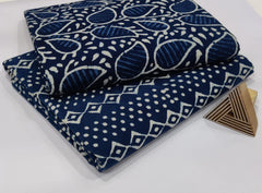 HANDCRAFTED INDIGO DABU COTTON FABRIC – SET OF 2
