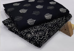 HANDCRAFTED BLACK & WHITE  COTTON FABRIC (2 PIS SET)