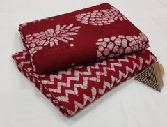 HANDCRAFTED BATIK COTTON FABRIC SET – RED & WHITE