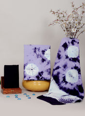 HANDCRAFTED TIE-DYE COTTON FABRIC SET – LAVENDER & BLACK