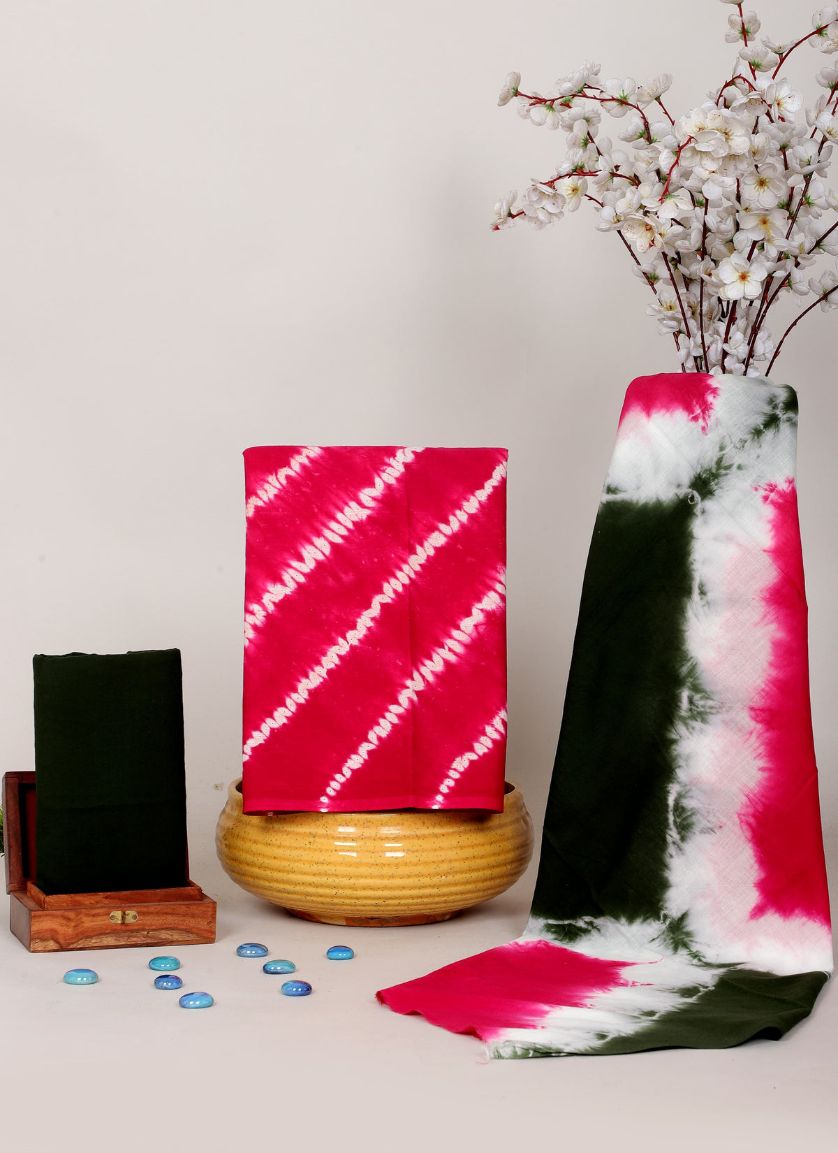 HANDCRAFTED TIE-DYE COTTON DRESS MATERIAL SET