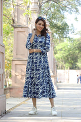 STYLISH GEOMETRIC PRINT TIERED DRESS