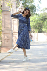 STYLISH GEOMETRIC PRINT TIERED DRESS