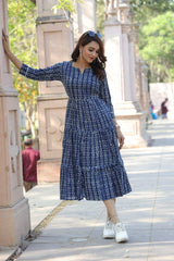 STYLISH GEOMETRIC PRINT TIERED DRESS