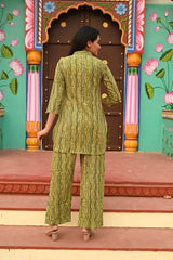 ELEGANT GREEN PRINTED COTTON CO-ORD SET