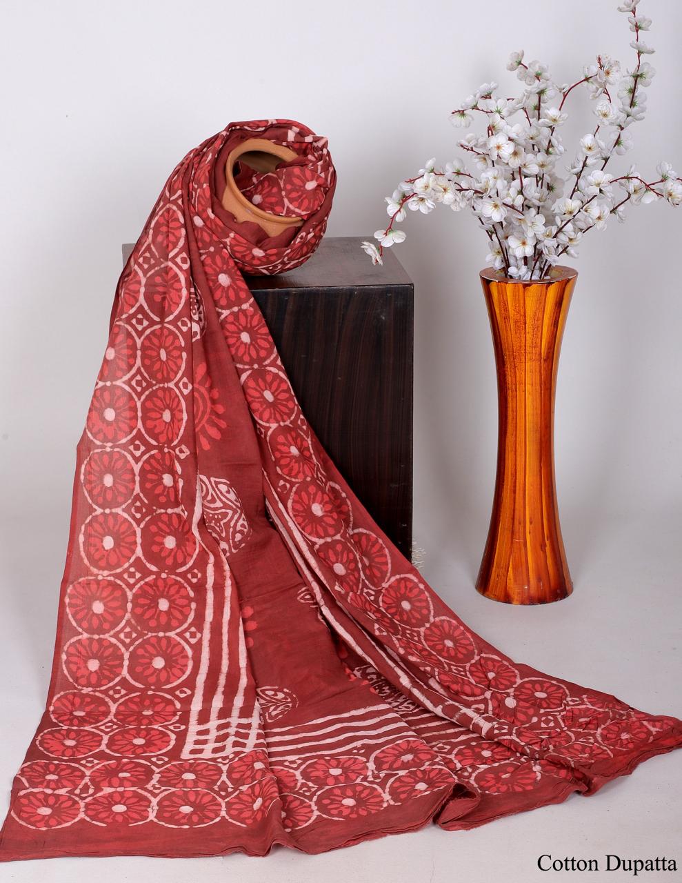 Cotton Mulmul  Priented Dupatta