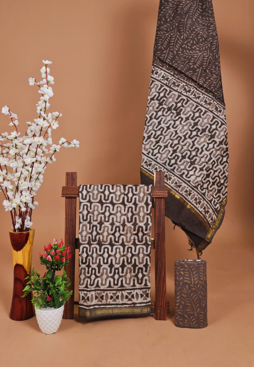 MARIGOLD BLOOM CHANDERI COTTON SUIT SET